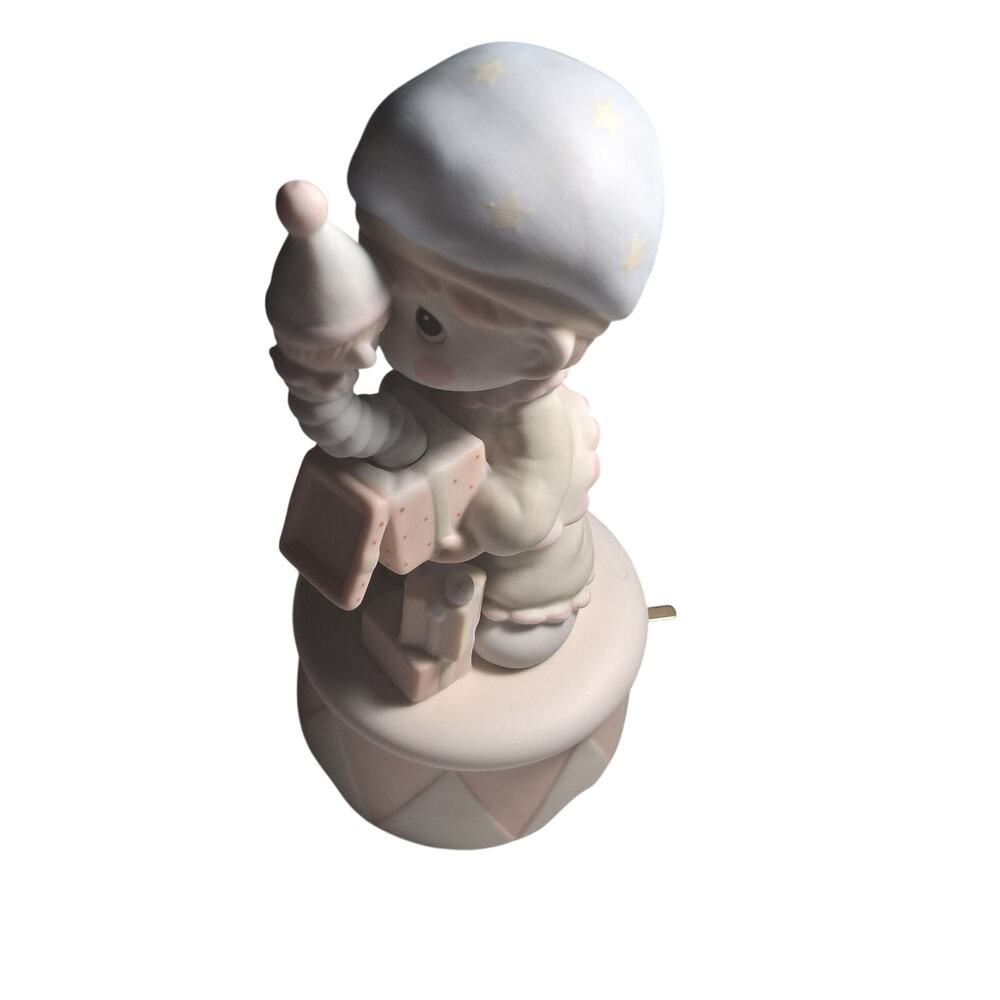 Precious Moments God Sent You Just In Time 15504 Christmas Music Figurine 1985